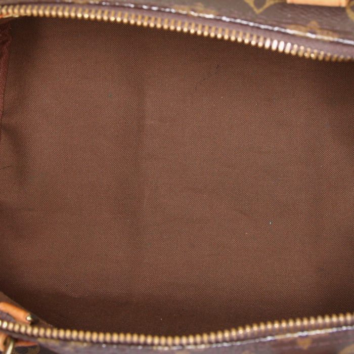 Sac à main Louis Vuitton Speedy 30 en toile monogram marron et cuir naturel - Detail D2