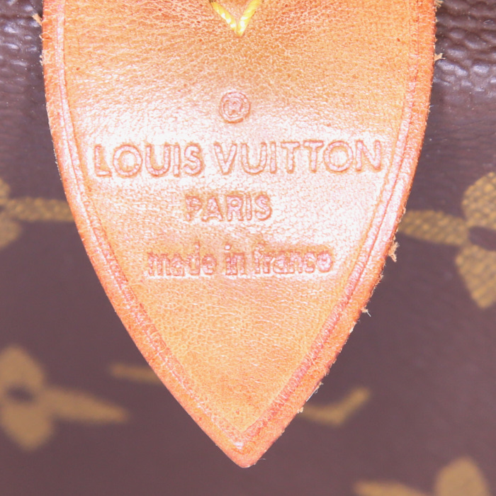 Louis Vuitton Keepall 50 cm travel bag in brown monogram canvas and natural leather - Detail D3