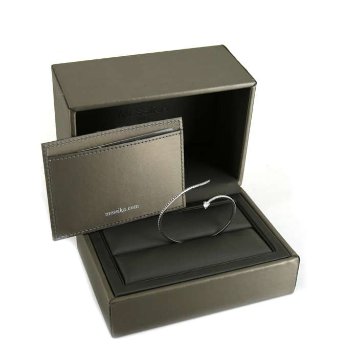 Bracciale flessibile Messika Snake S in oro bianco e diamanti - Detail D2