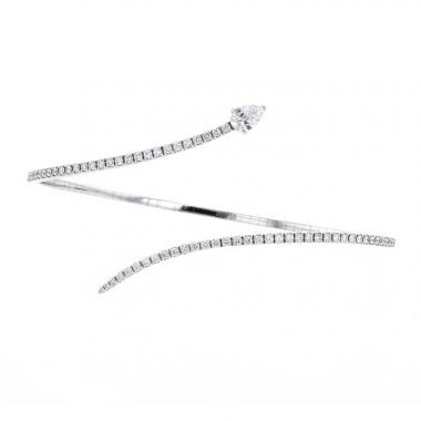 Bracciale flessibile Messika Snake S in oro bianco e diamanti