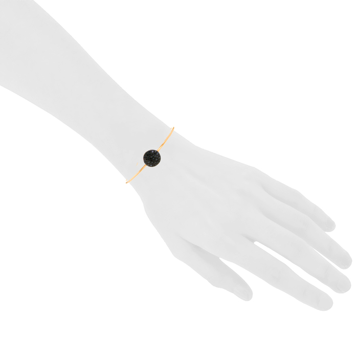 Bracelet Pomellato Sabbia grand modèle en or rose et diamants noirs - Detail D1