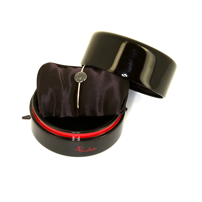 Brazalete Pomellato Sabbia modelo grande en oro rosa y diamantes negros - Detail D2