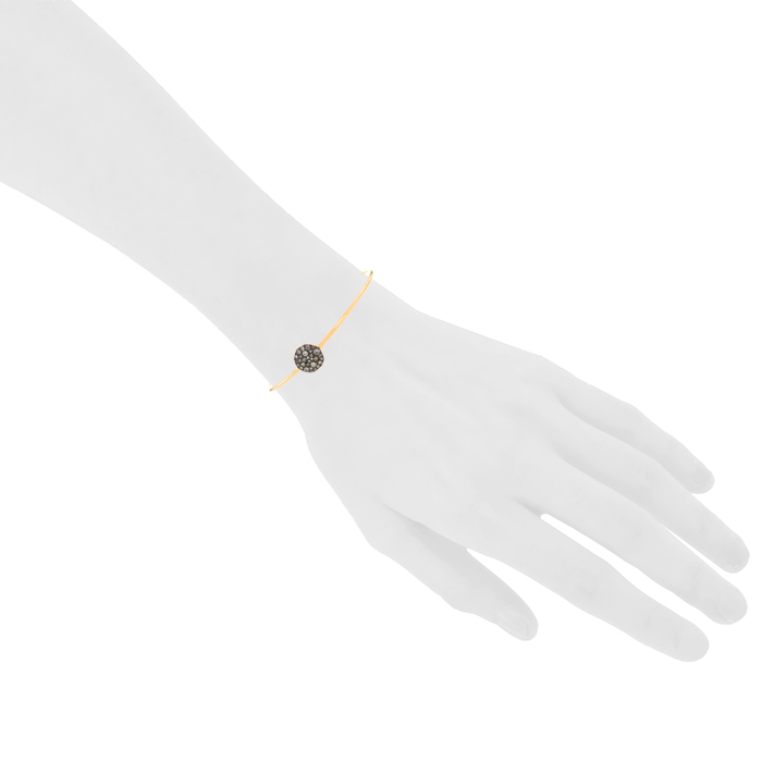 Brazalete Pomellato Sabbia modelo mediano en oro rosa y diamantes marrones - Detail D1