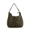 Gucci Bamboo handbag in green grained leather - 360 thumbnail