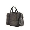 Borsa portadocumenti Louis Vuitton in tela cerata con motivo a scacchi grigio e pelle nera - 00pp thumbnail