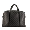 Louis Vuitton briefcase in grey damier canvas and black leather - 360 thumbnail