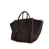 Céline Phantom shopping bag in black grained leather and pink piping - 00pp thumbnail