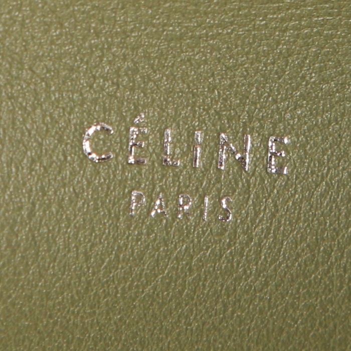 Celine Big Bag medium model handbag in khaki leather - Detail D3