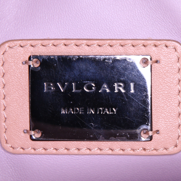 Sac bandoulière Bulgari Leoni en python beige et noir - Detail D4