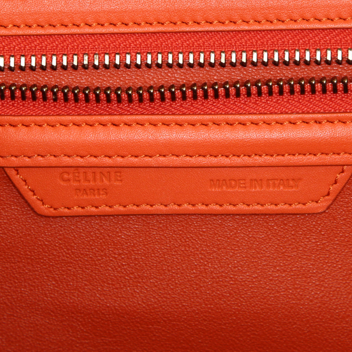 Borsa Celine Luggage modello medio in pelle arancione - Detail D3