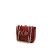 Borsa a tracolla Christian Louboutin Sweet Charity modello piccolo in pelle rossa con borchie - 00pp thumbnail