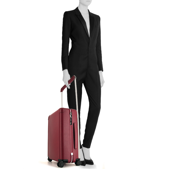 Louis Vuitton Horizon luggage in fuchsia epi leather - Detail D1