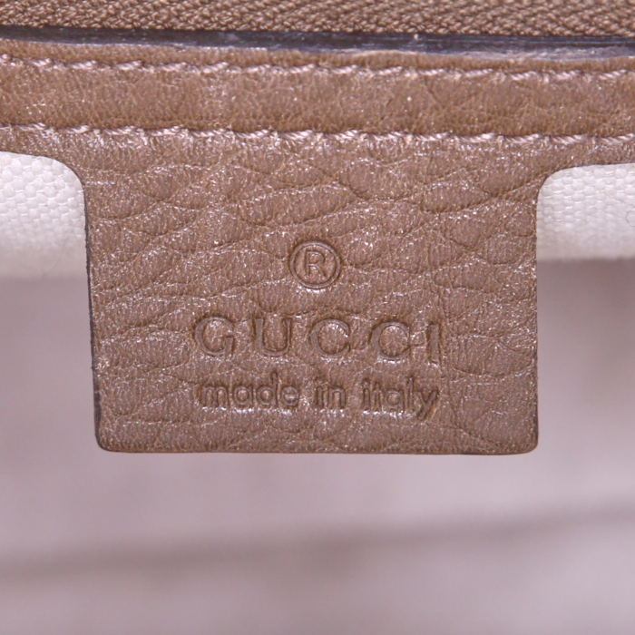 Borsa a tracolla Gucci Bamboo in pelle marrone e bambù - Detail D4
