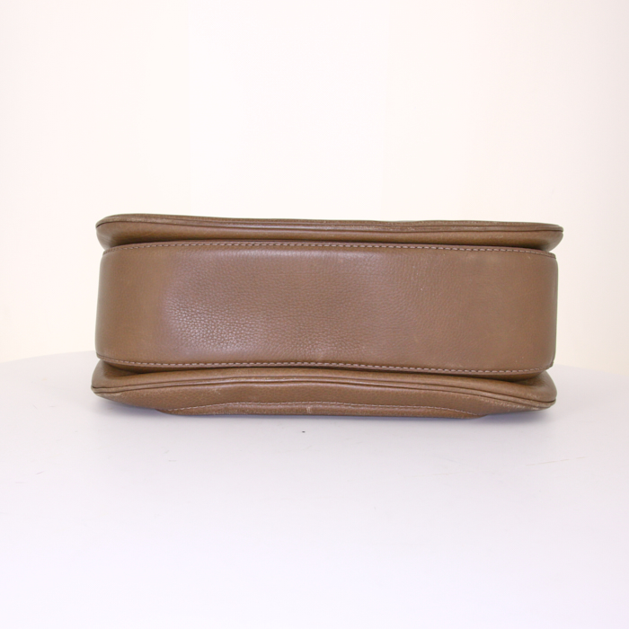 Borsa a tracolla Gucci Bamboo in pelle marrone e bambù - Detail D5