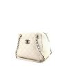 Chanel Petit Shopping bag worn on the shoulder or carried in the hand in white quilted leather - 00pp thumbnail