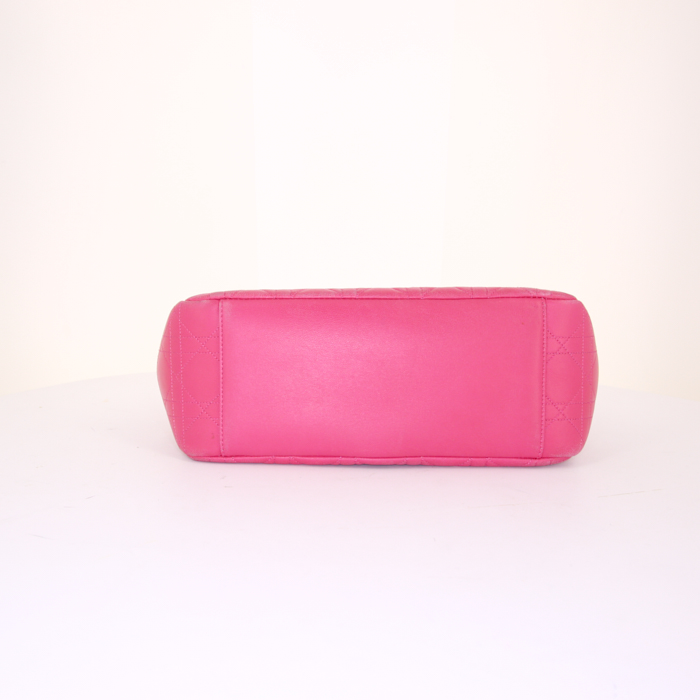 Dior Miss Dior shoulder bag in pink leather cannage - Detail D5