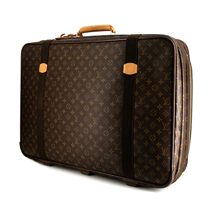 Louis Vuitton Satellite 70 suitcase in brown monogram canvas and natural leather - Detail D2