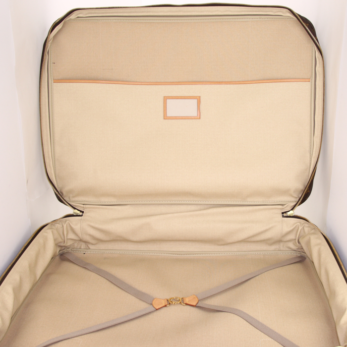 Maleta Louis Vuitton Satellite 70 en lona Monogram marrón y cuero natural - Detail D3