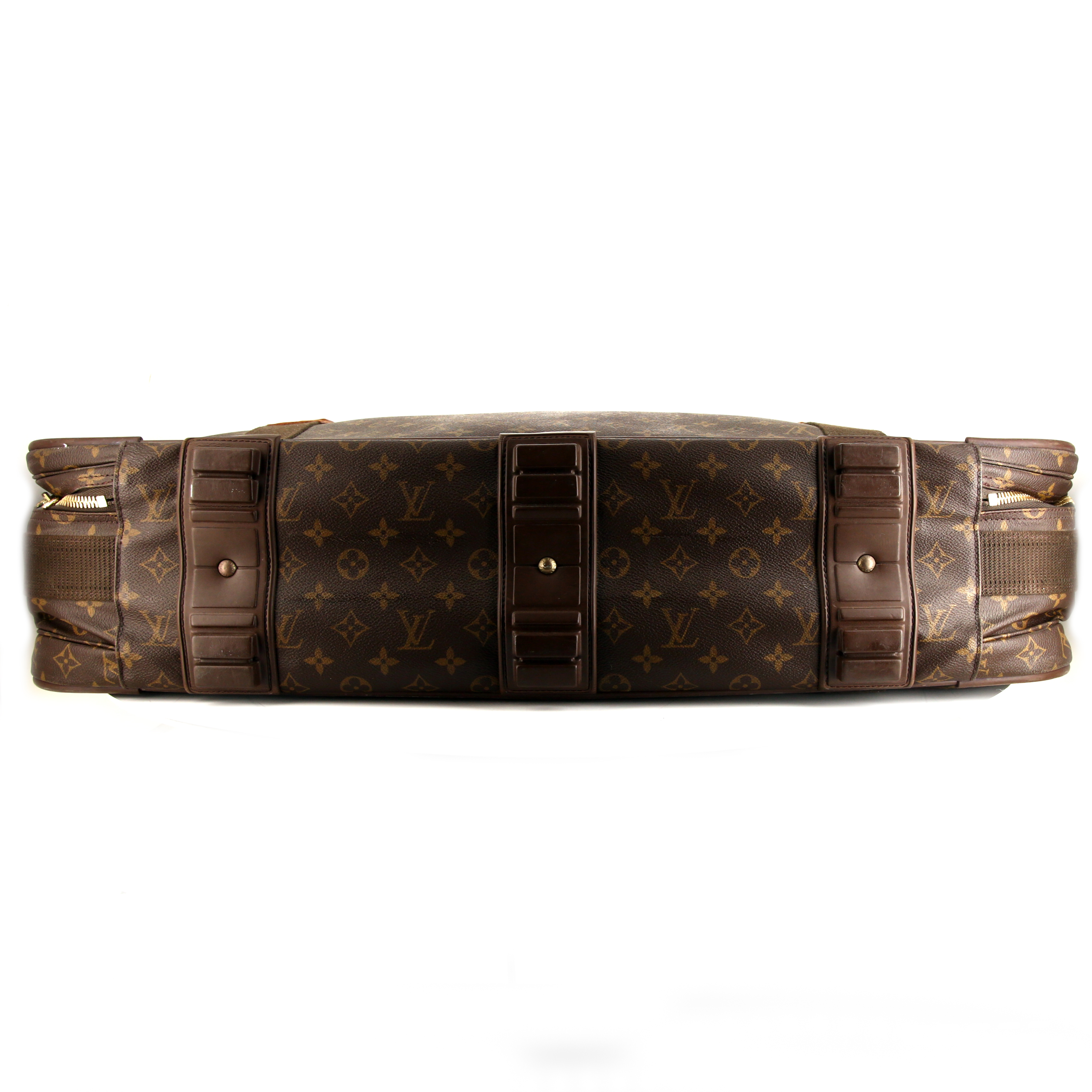 Louis Vuitton Satellite 70 suitcase in brown monogram canvas and natural leather - Detail D5