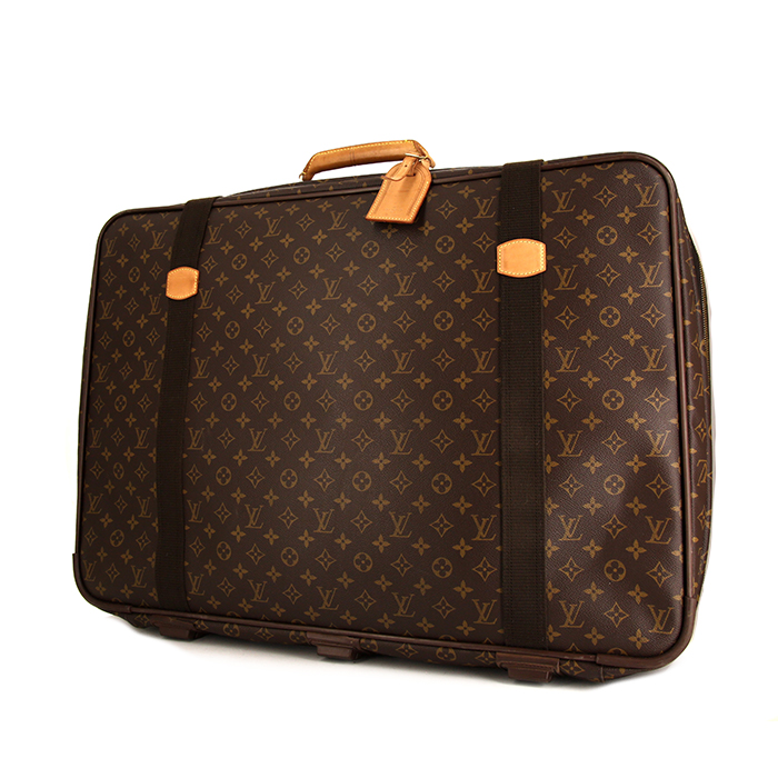 Louis Vuitton Satellite 70 suitcase in brown monogram canvas and natural leather - Detail D2