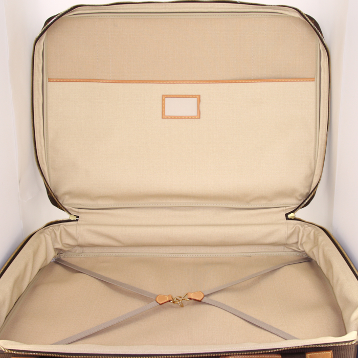 Louis Vuitton Satellite 70 suitcase in brown monogram canvas and natural leather - Detail D3