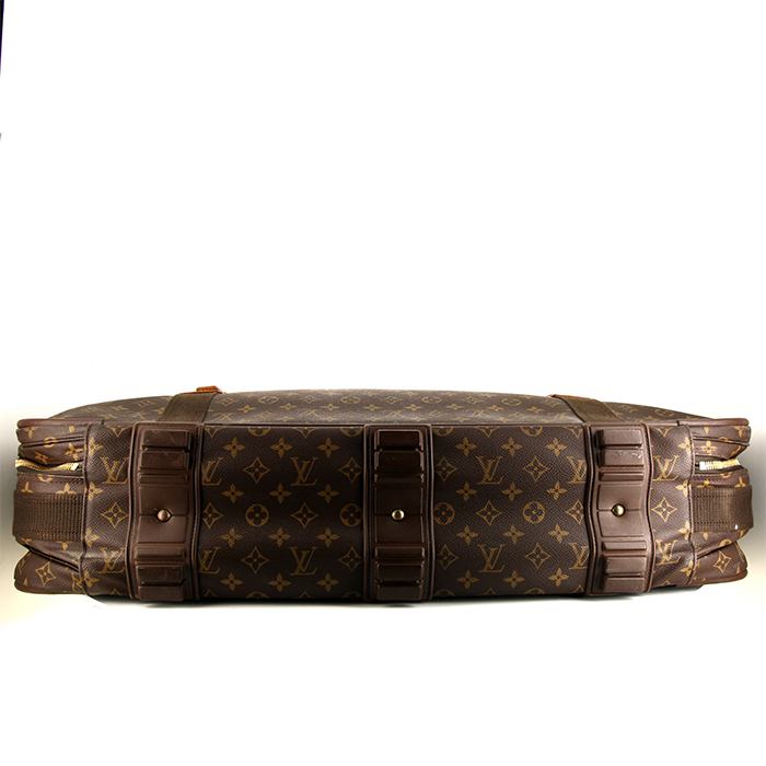 Louis Vuitton Satellite 70 suitcase in brown monogram canvas and natural leather - Detail D5