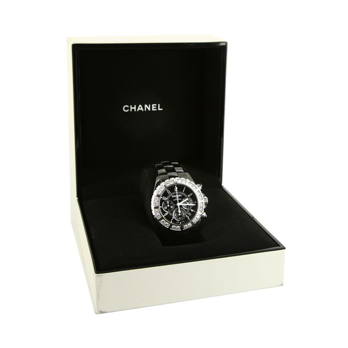 Montre Chanel J12 Joaillerie en céramique noire Vers  2000