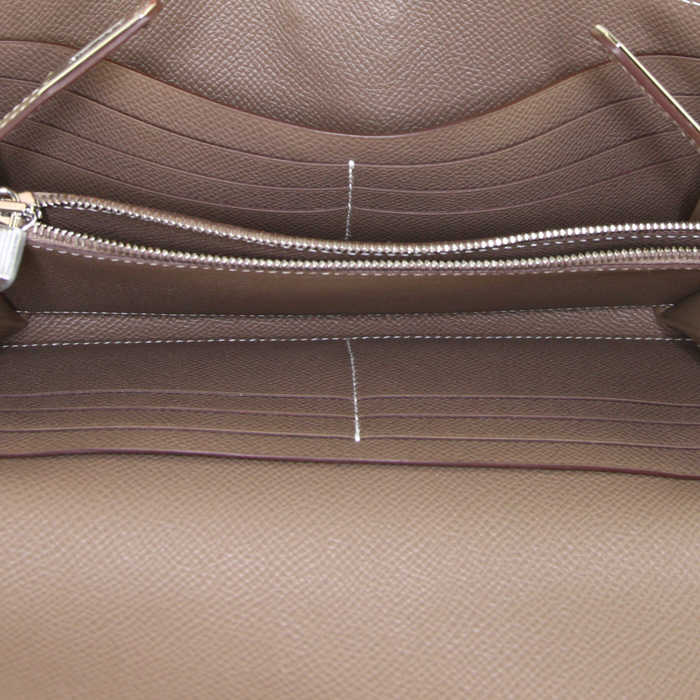 Portafogli Hermès Kelly wallet in pelle Epsom etoupe - Detail D2