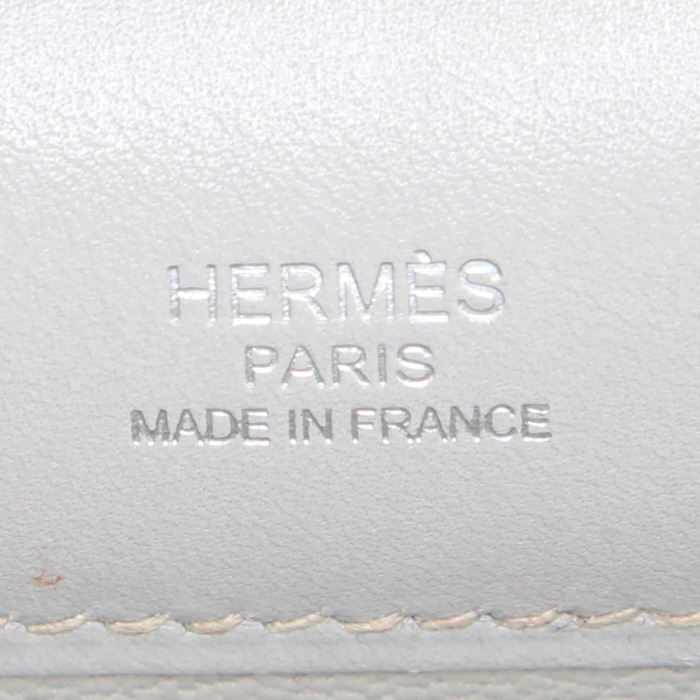 Hermès Kelly - Clutch pouch in grey pearl box leather - Detail D3