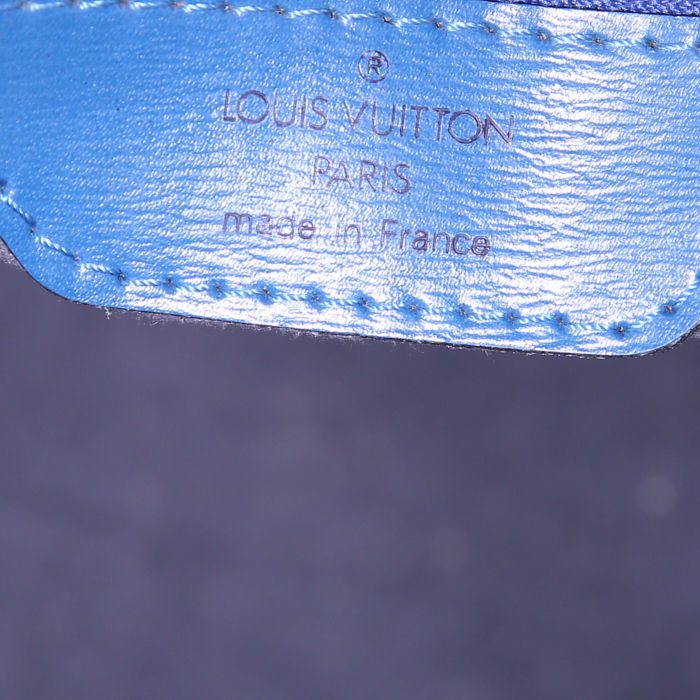 Sac à main Louis Vuitton Saint Jacques grand modèle en cuir épi bleu - Detail D3