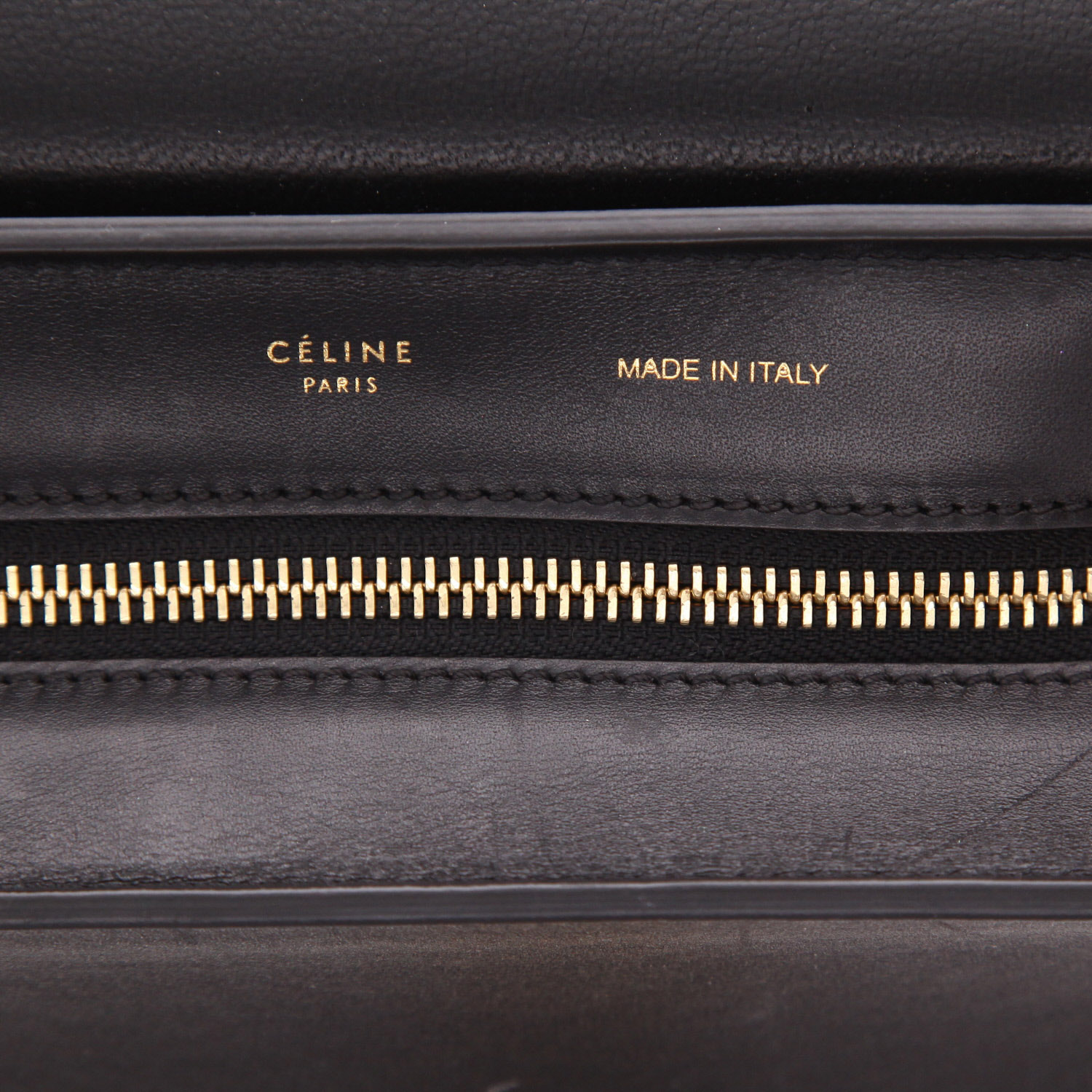 Bolso de mano Celine Trapeze modelo grande en cuero azul claro, blanco y azul oscuro - Detail D2