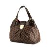 Bolso Louis Vuitton en lona a cuadros ébano y cuero marrón - 00pp thumbnail