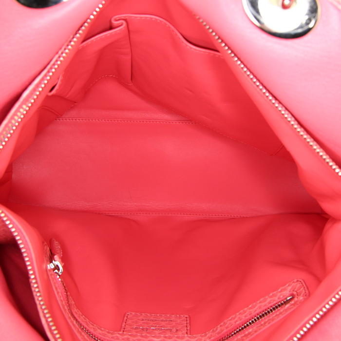 Borsa Dior Granville in tela beige e pitone rosa - Detail D3
