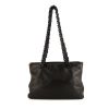 Prada shopping bag in black leather - 360 thumbnail