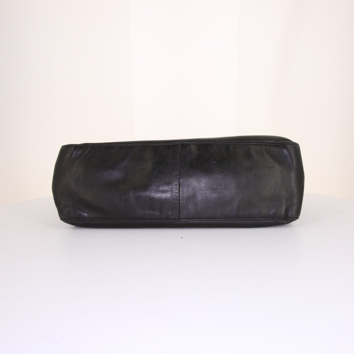 Sac cabas Prada en cuir noir - Detail D4