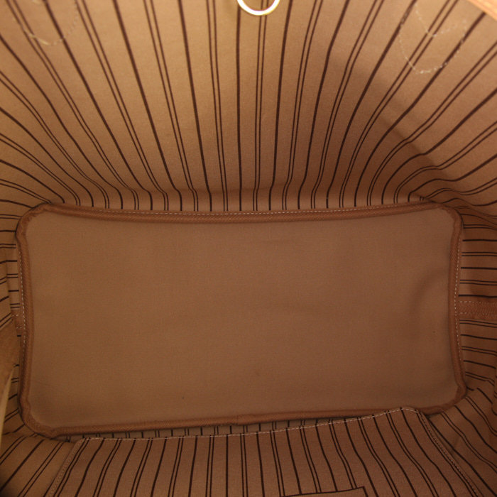 Bolso Cabás Louis Vuitton Neverfull modelo grande en lona Monogram y cuero natural - Detail D2