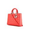 Dior Lady Dior large model handbag in pink leather cannage - 00pp thumbnail