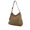 Gucci Pelham shoulder bag in beige monogram canvas and brown leather - 00pp thumbnail