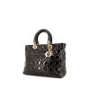 Dior Lady Dior large model handbag in black patent leather - 00pp thumbnail
