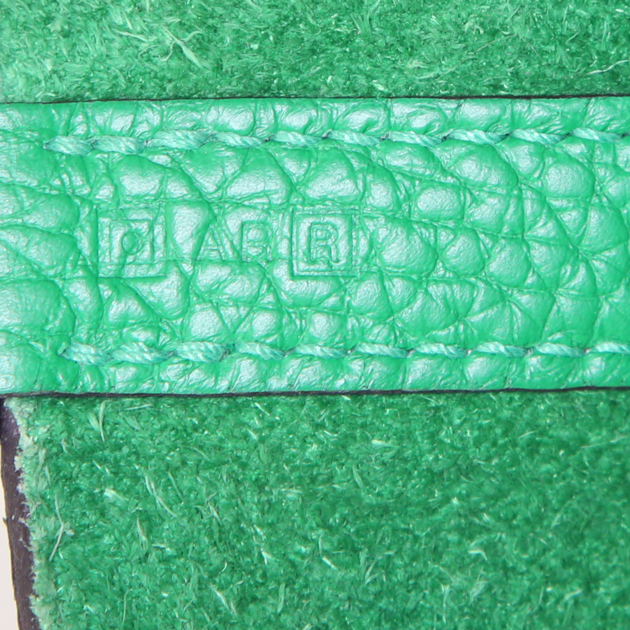 Sac à main Hermes Picotin moyen modèle en cuir togo vert - Detail D4