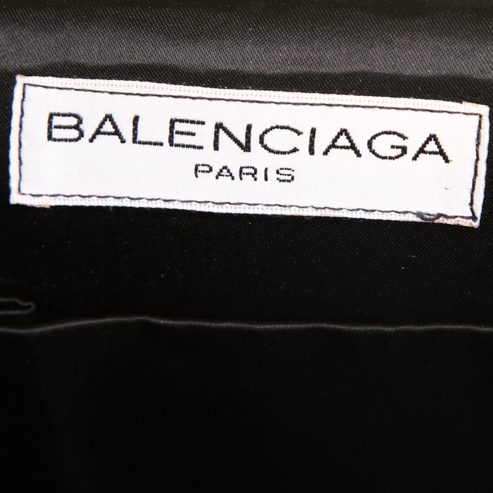 Bolso/bolsito Balenciaga Vintage en terciopelo negro y lona negra - Detail D3