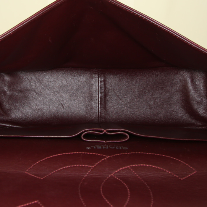 Borsa Chanel 2.55 in pelle trapuntata bordeaux effetto invecchiato - Detail D3