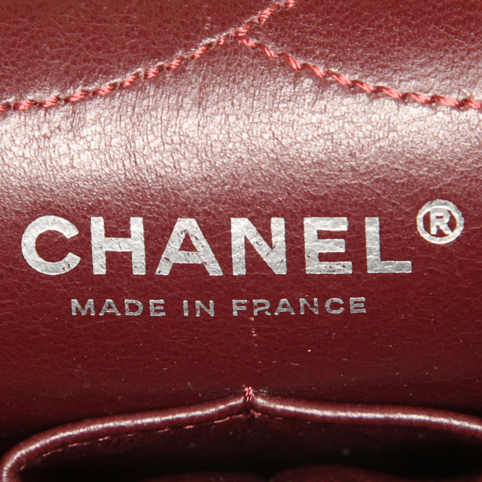 Borsa Chanel 2.55 in pelle trapuntata bordeaux effetto invecchiato - Detail D4