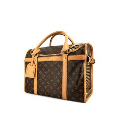 Borsa Louis Vuitton in tela monogram cerata marrone e pelle naturale