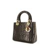 Dior Lady Dior medium model handbag in grey crocodile - 00pp thumbnail
