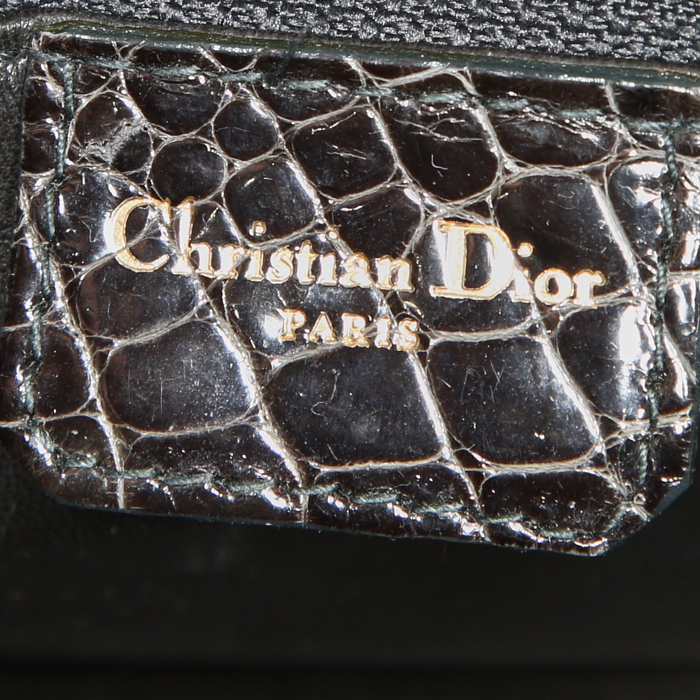 Sac à main Dior Lady Dior moyen modèle en crocodile gris - Detail D3