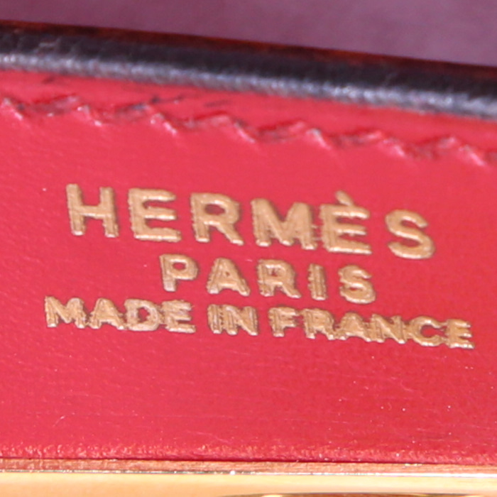Hermes Kelly 32 cm bag in red box leather - Detail D5