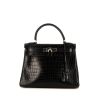 Hermès  Kelly 28 cm handbag  in black porosus crocodile - 360 thumbnail