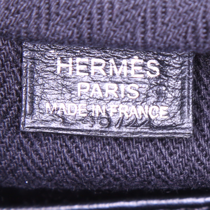 Bolso de fin de semana Hermès Arion en cuero togo negro y cuero swift negro - Detail D3