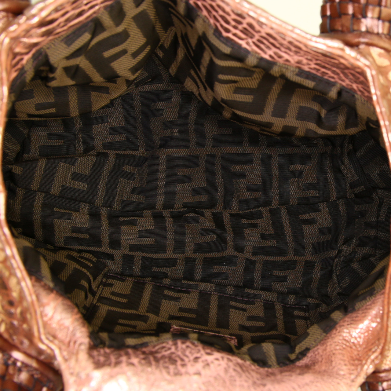 Fendi Spy small model handbag in gold and golden brown leather - Detail D2